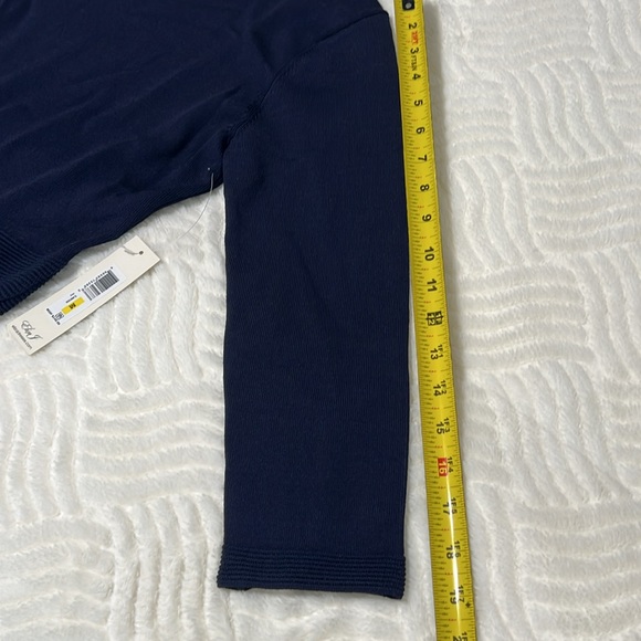 Eliza J Fit & Flare Knit Sweater Dress  Navy Blue NWT - Picture 11 of 13